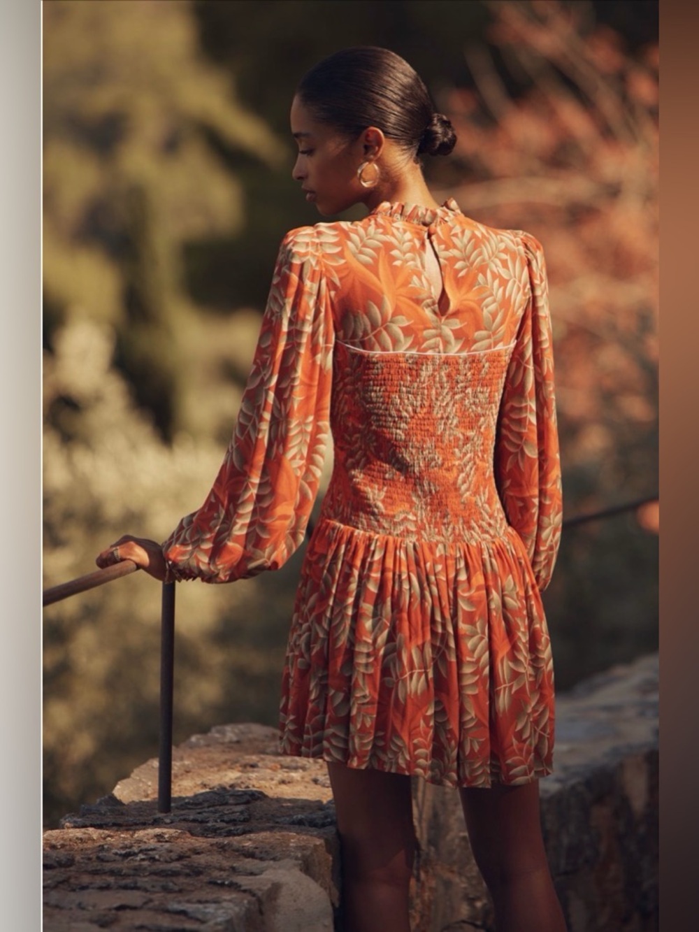 Farm Rio × Anthropologie Long-Sleeve Printed Mini Dress NWT - Picture 3 of 8